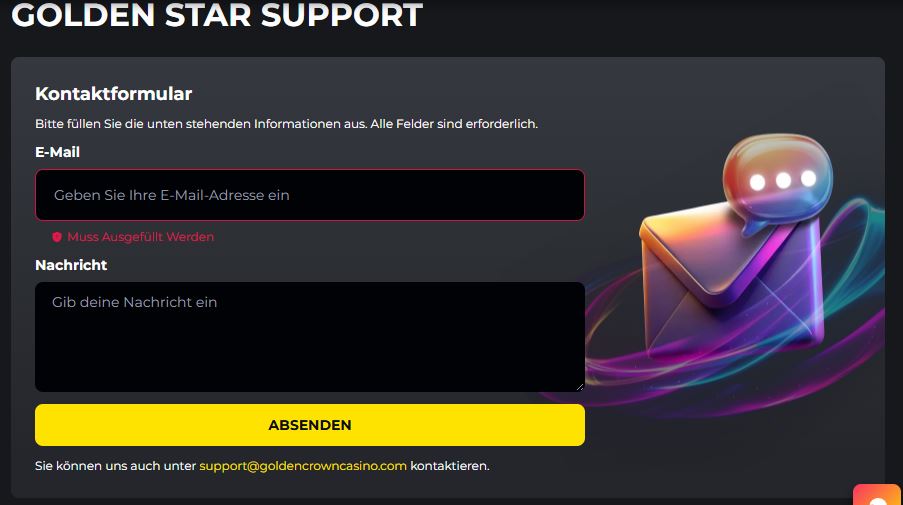 Golden Star Casino Support per E-Mail kontaktieren