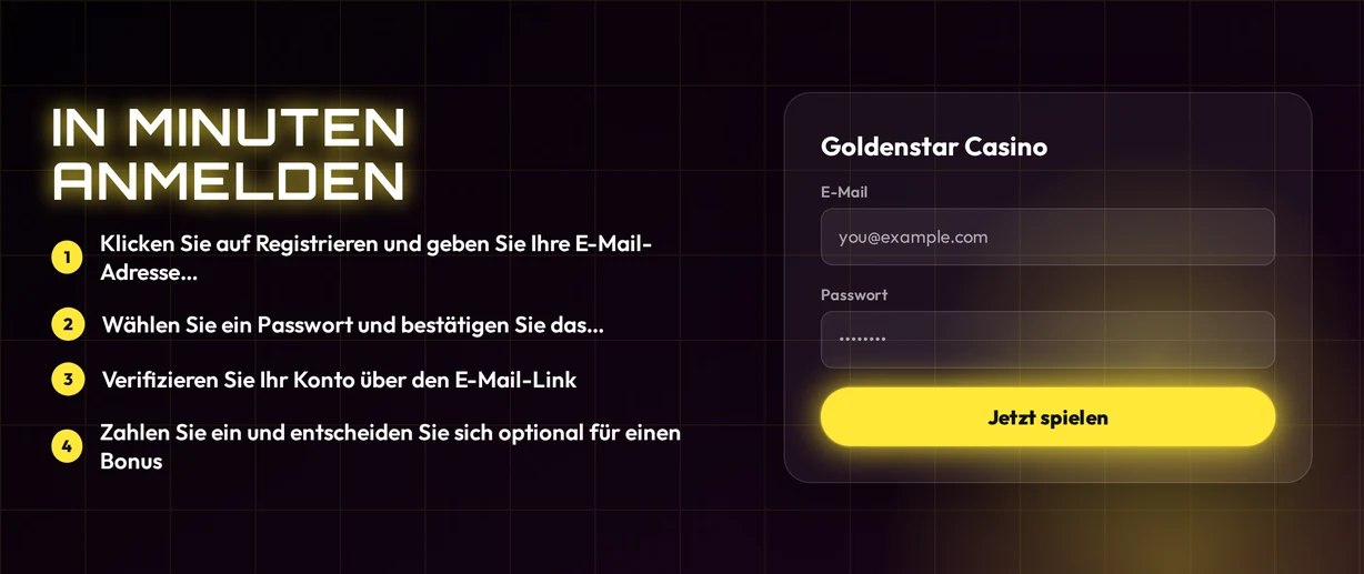 Nutze vier Einrichtungsschritte.